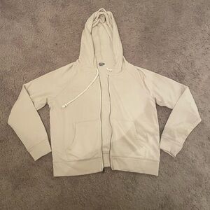 light pink/cream AERIE zip up hoodie size L